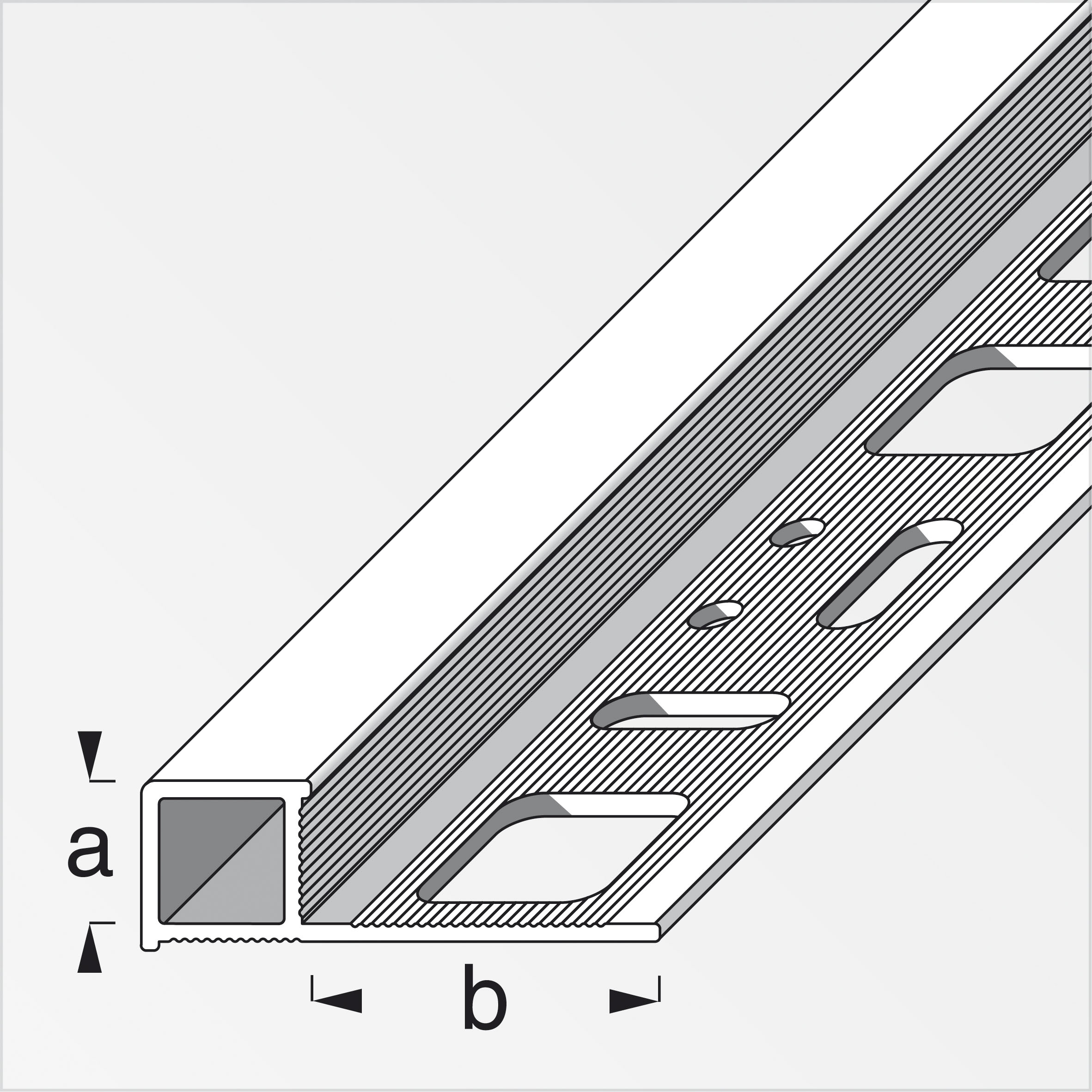 alfer® Quadrat-Abschlussprofil Alu eloxiert, Schwarz gebürstet 2,5 m, 10 × 19,5 mm