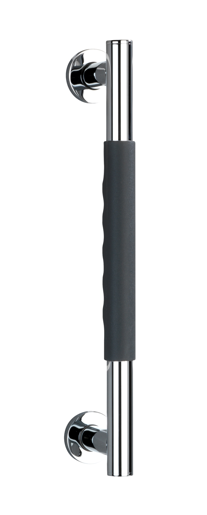 Wenko Wandhaltegriff Secura 40,5 cm, silber glänzend/schwarz