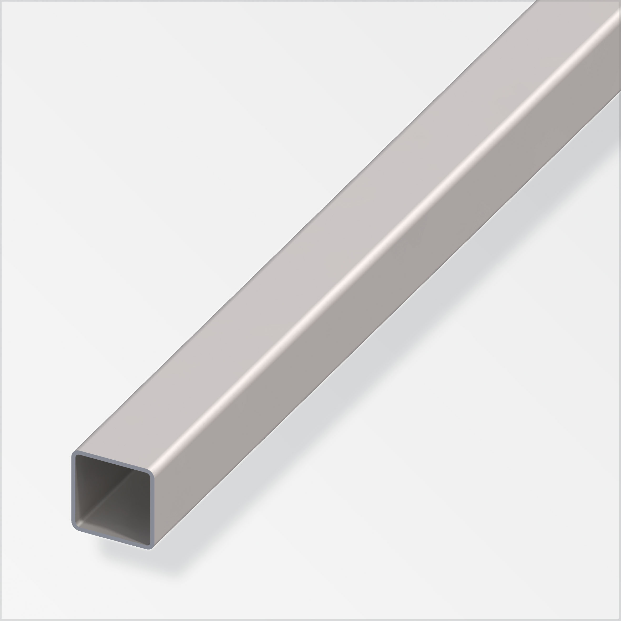 alfer® Vierkantrohr Stahl kaltgewalzt, Stahlgrau 1 m, 12 × 12 × 1 mm