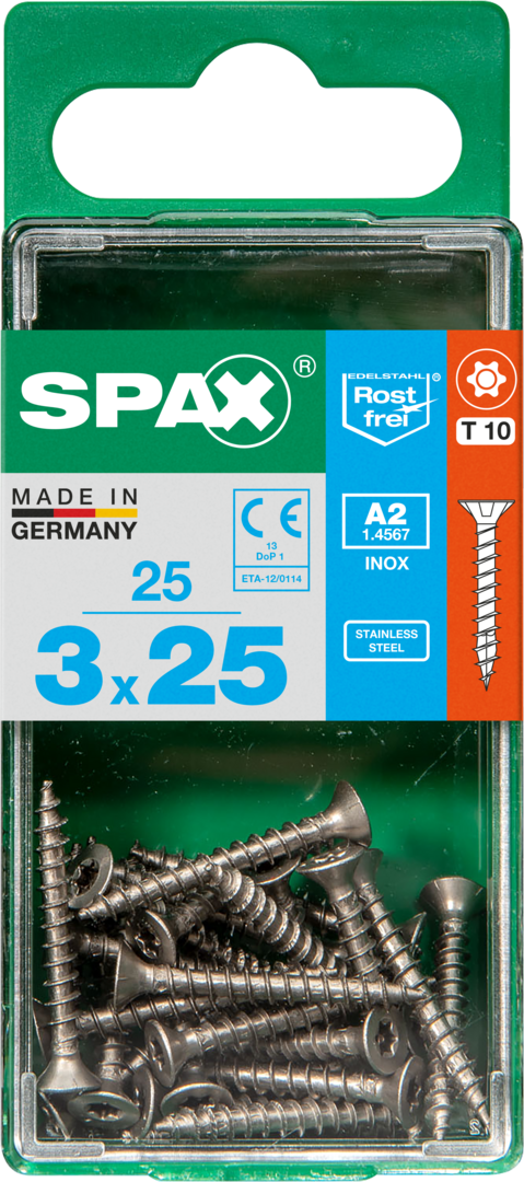 SPAX® Edelstahlschraube Senkkopf T-STAR plus® Vollgewinde 3x25 mm 25 Stück