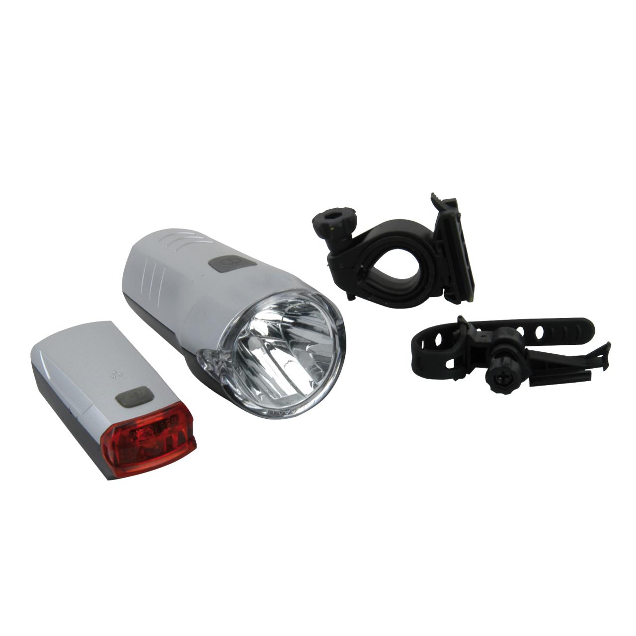 FISCHER Fahrrad Batterie-LED Beleuchtungsset 10/20 Lux