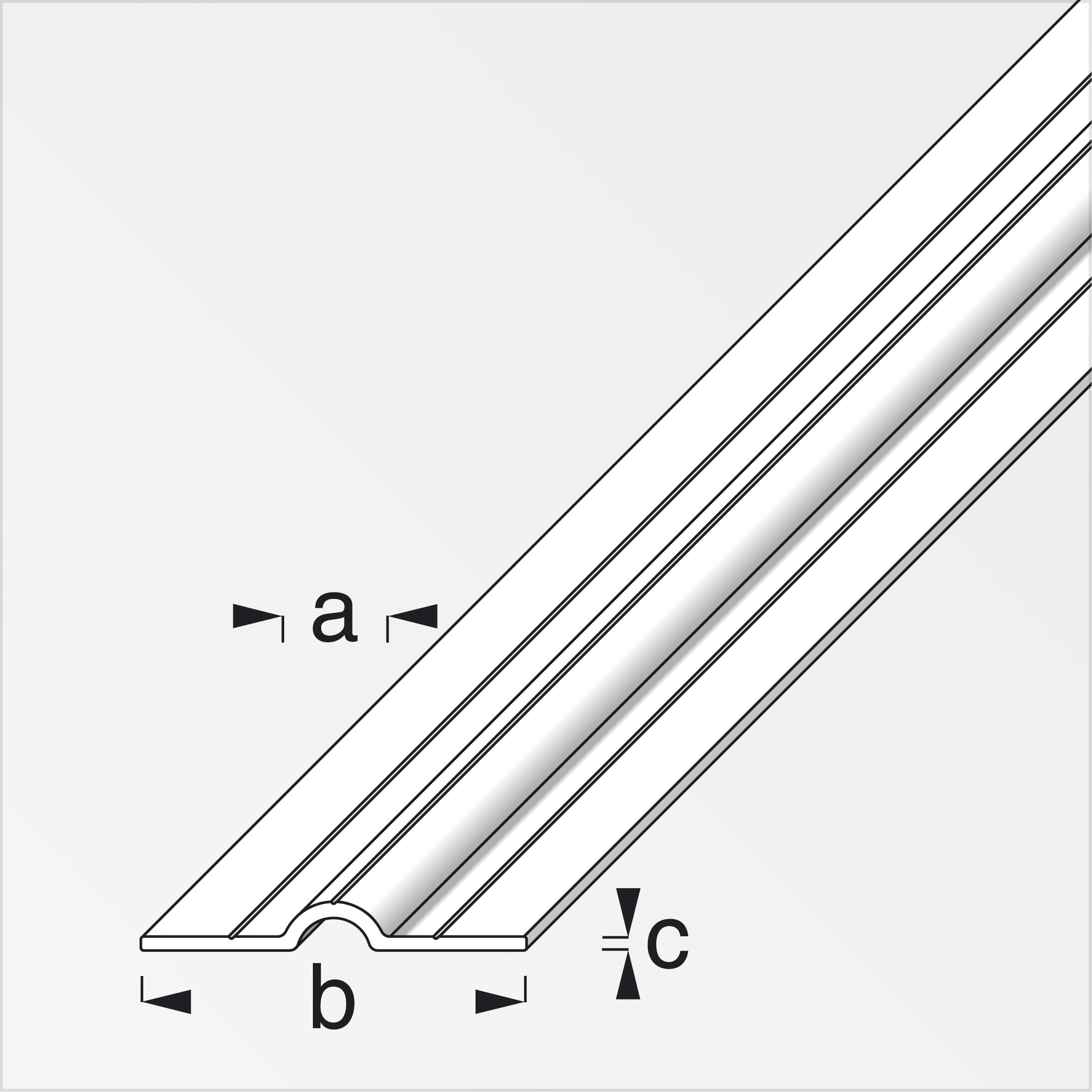 combitech® Rohrschelle kurz für M8, Alu blank 1 m, 11,5 × 41,5 × 1,5 mm