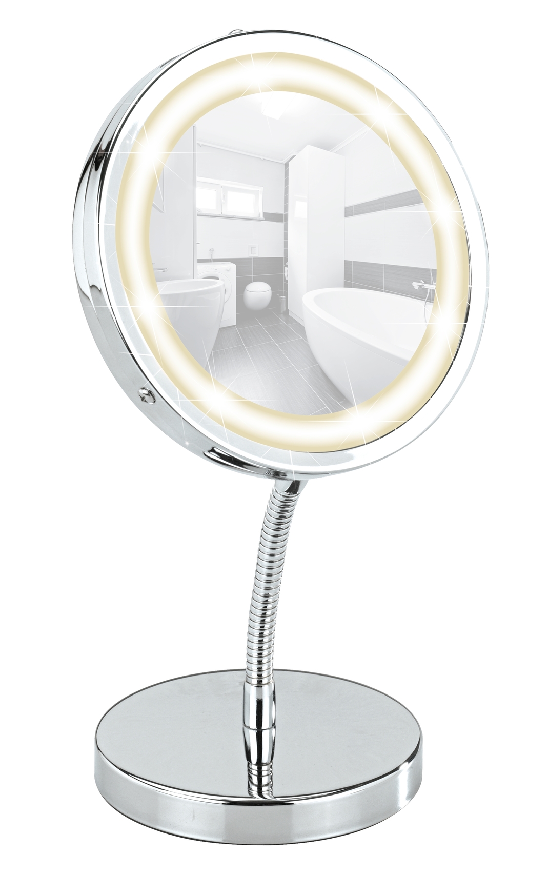 LED Kosmetik-Standspiegel, Brolo. Standspiegel 3-fach Vergrößerung
