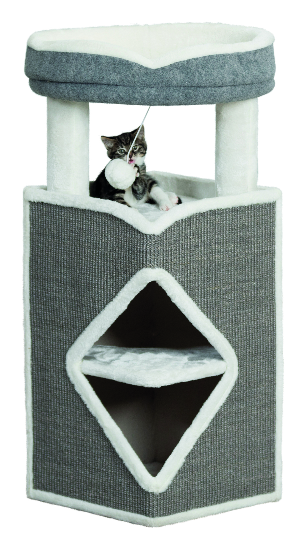 Trixie Cat Tower Arma 38 x 38 x 98 cm, grau/weiß