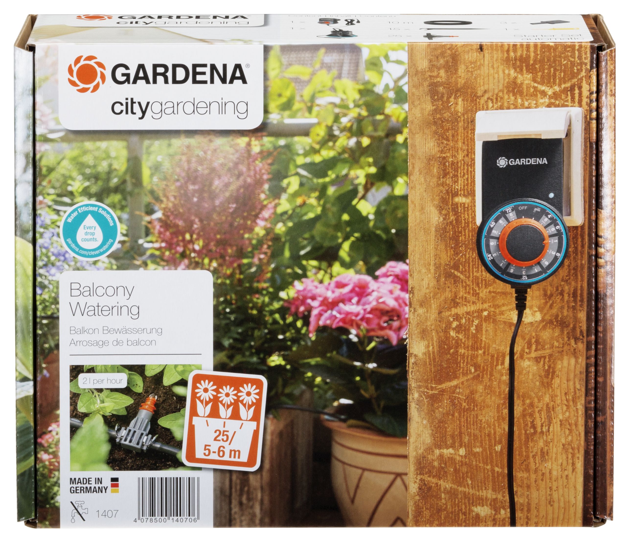 GARDENA city gardening Vollautomatische Blumenkastenbewässerung