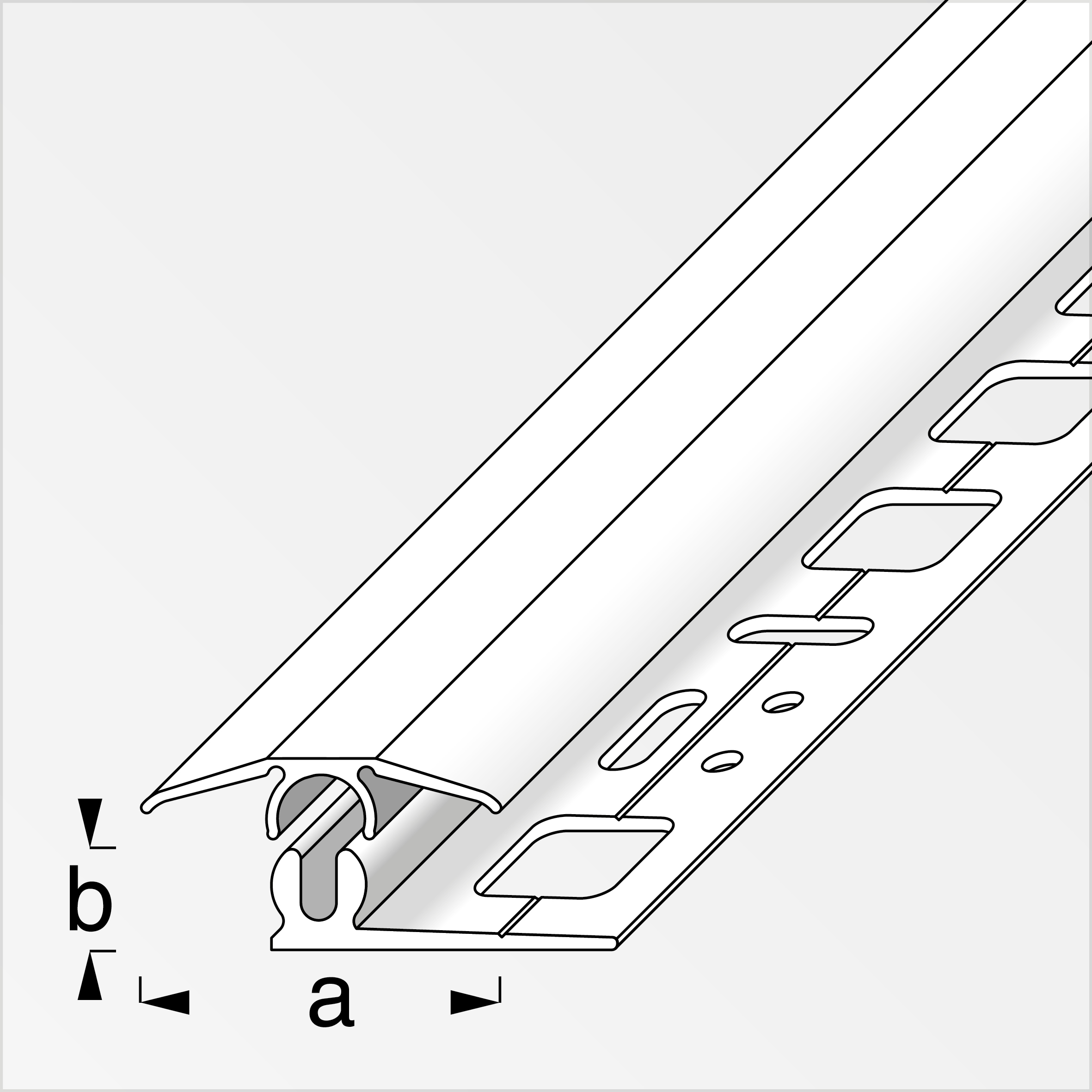 clipstech® Übergangsprofil Komplett-Set Alu eloxiert, Silber 2 m, 25 × 7 mm