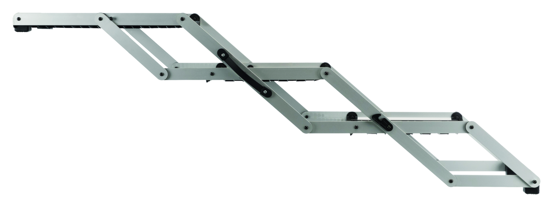 3-stufige Falt-Treppe, Aluminium/TPR, Breite: 37 cm/Höhe: bis zu 57 cm/Tiefe: bis zu 120 cm