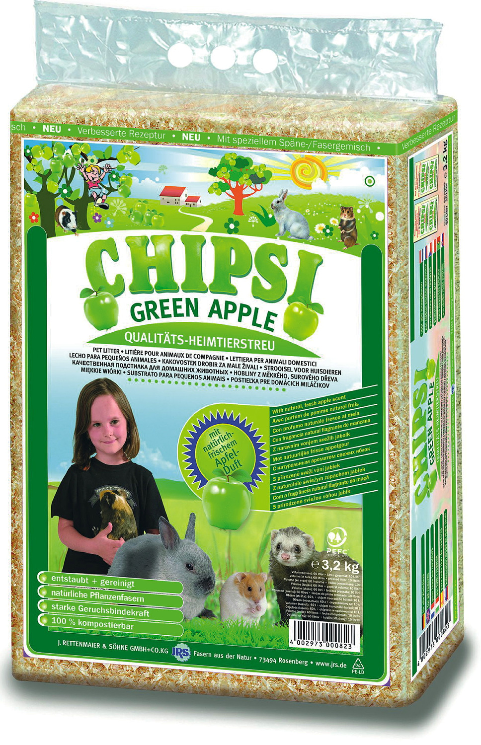 JRS Chipsi® Green Apple Qualitäts-Heimtierstreu 60 L