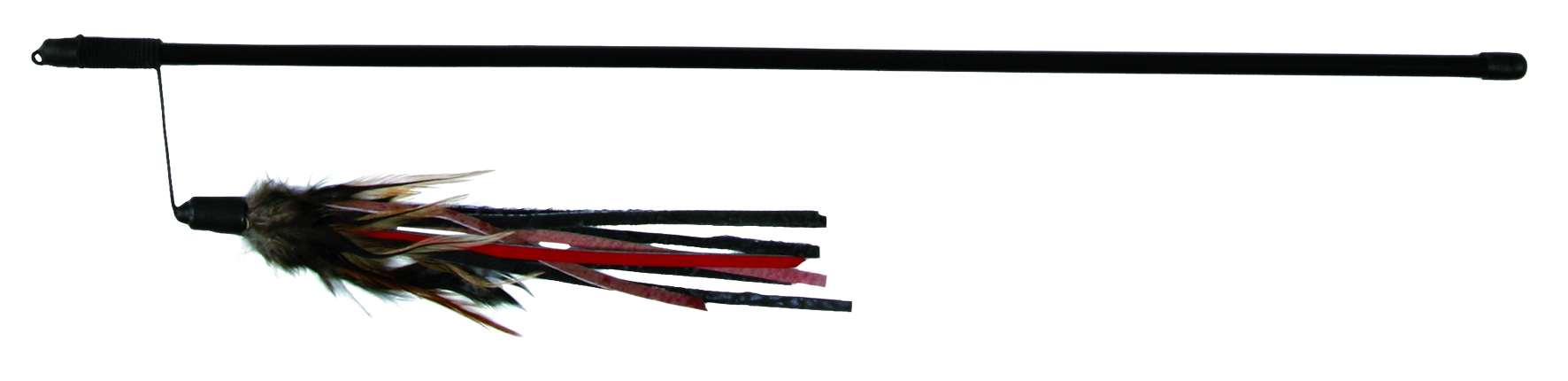 Spielangel mit Lederbändchen und Federn 50 cm