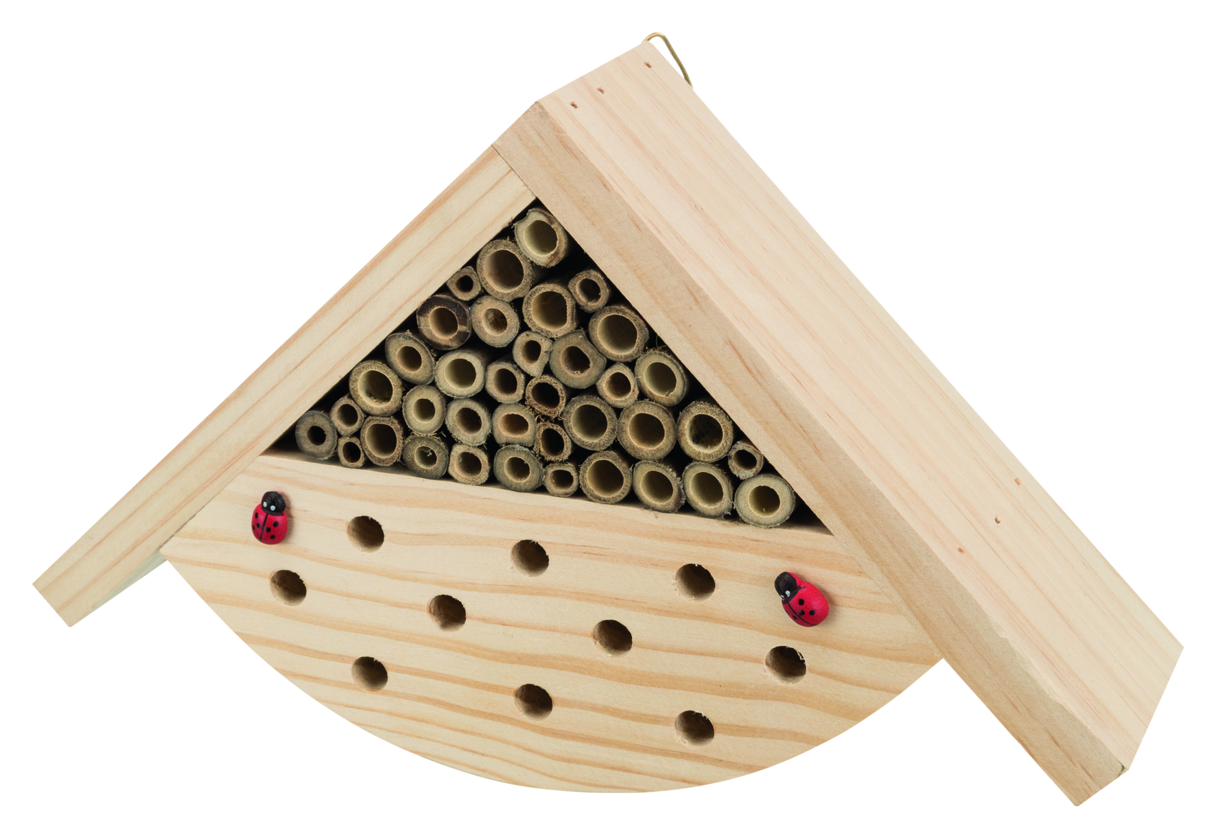 Bienenhotel für Wildbienen, Grabwespen aus Kiefernholz, 25 × 15 × 6,5 cm