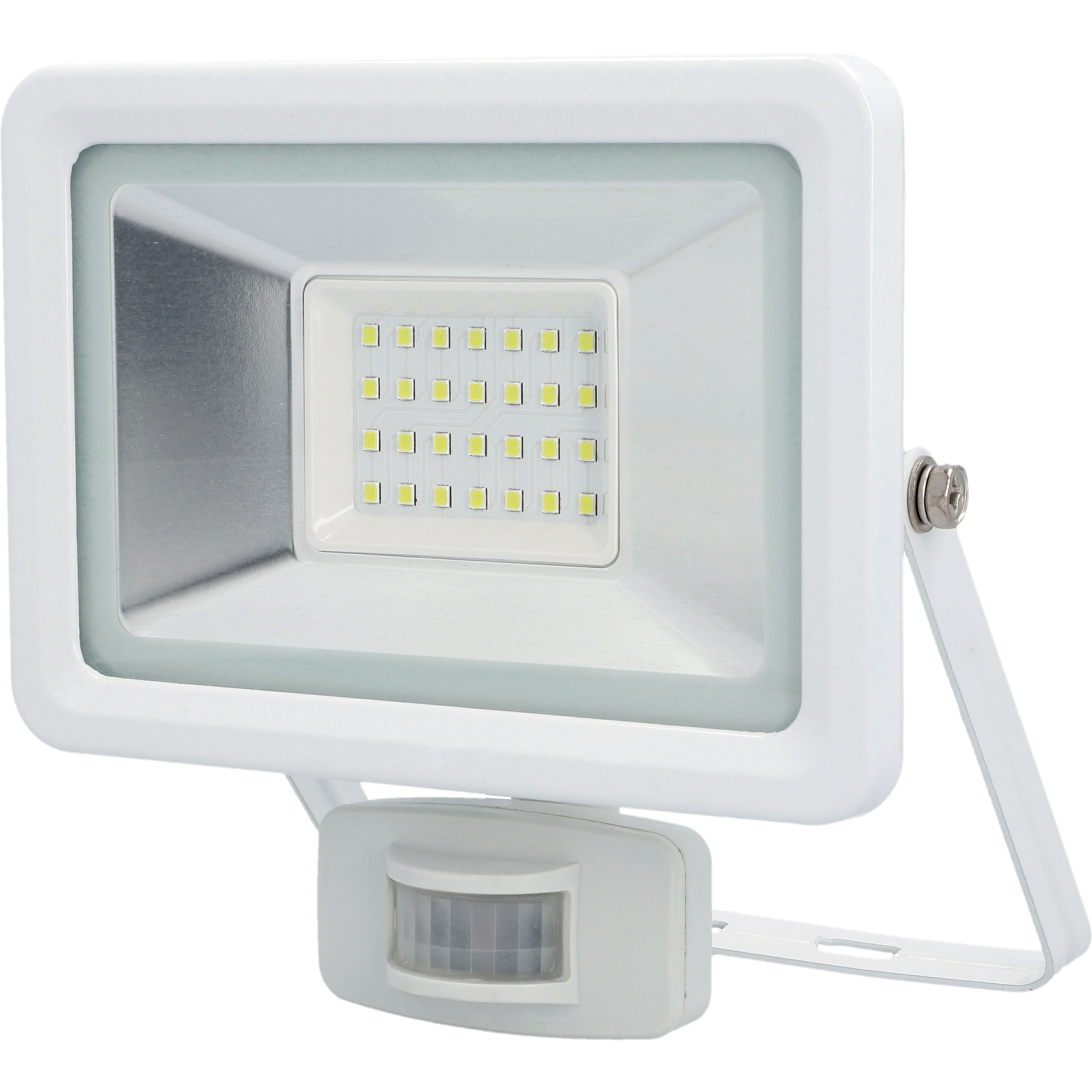 uniTEC LED-Strahler mit Bewegungsmelder 30 W, 6500 K, 2550 lm, IP44, Weiß