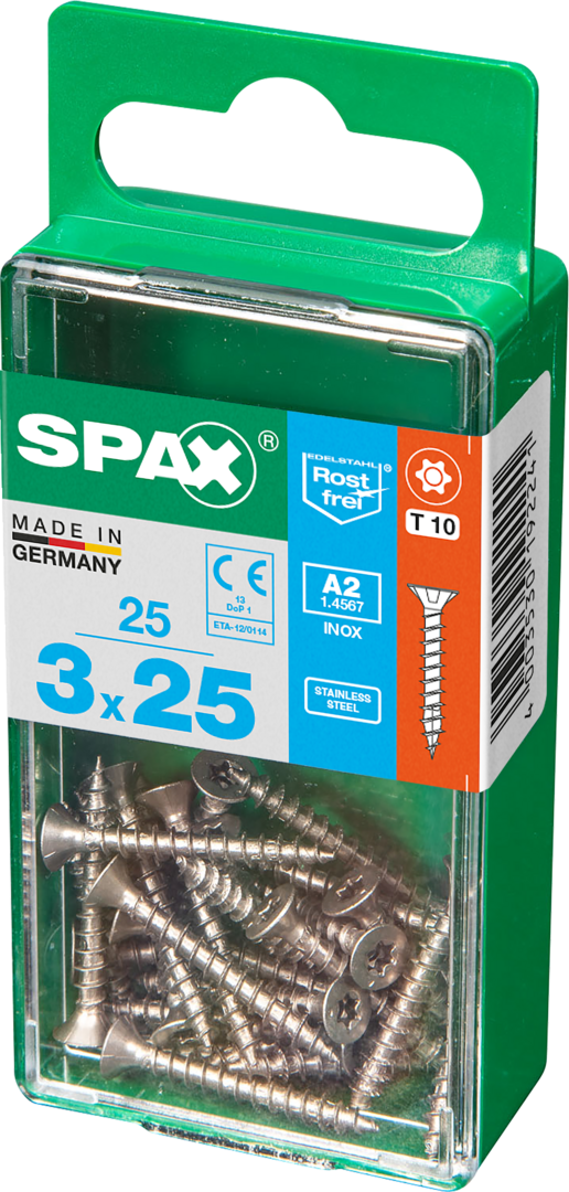 SPAX® Edelstahlschraube Senkkopf T-STAR plus® Vollgewinde 3x25 mm 25 Stück