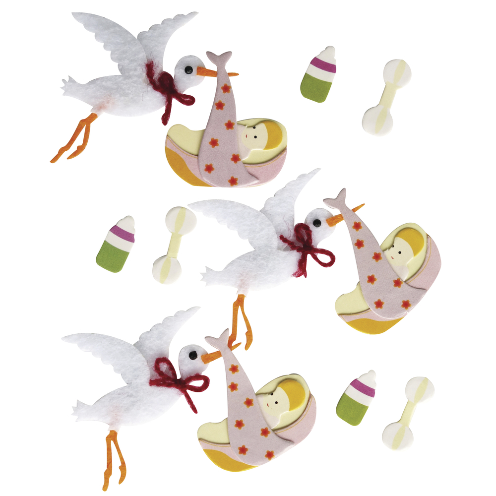 Rayher® Deko-Aufkleber & Sticker: Baby Storch mit Klebepunkt