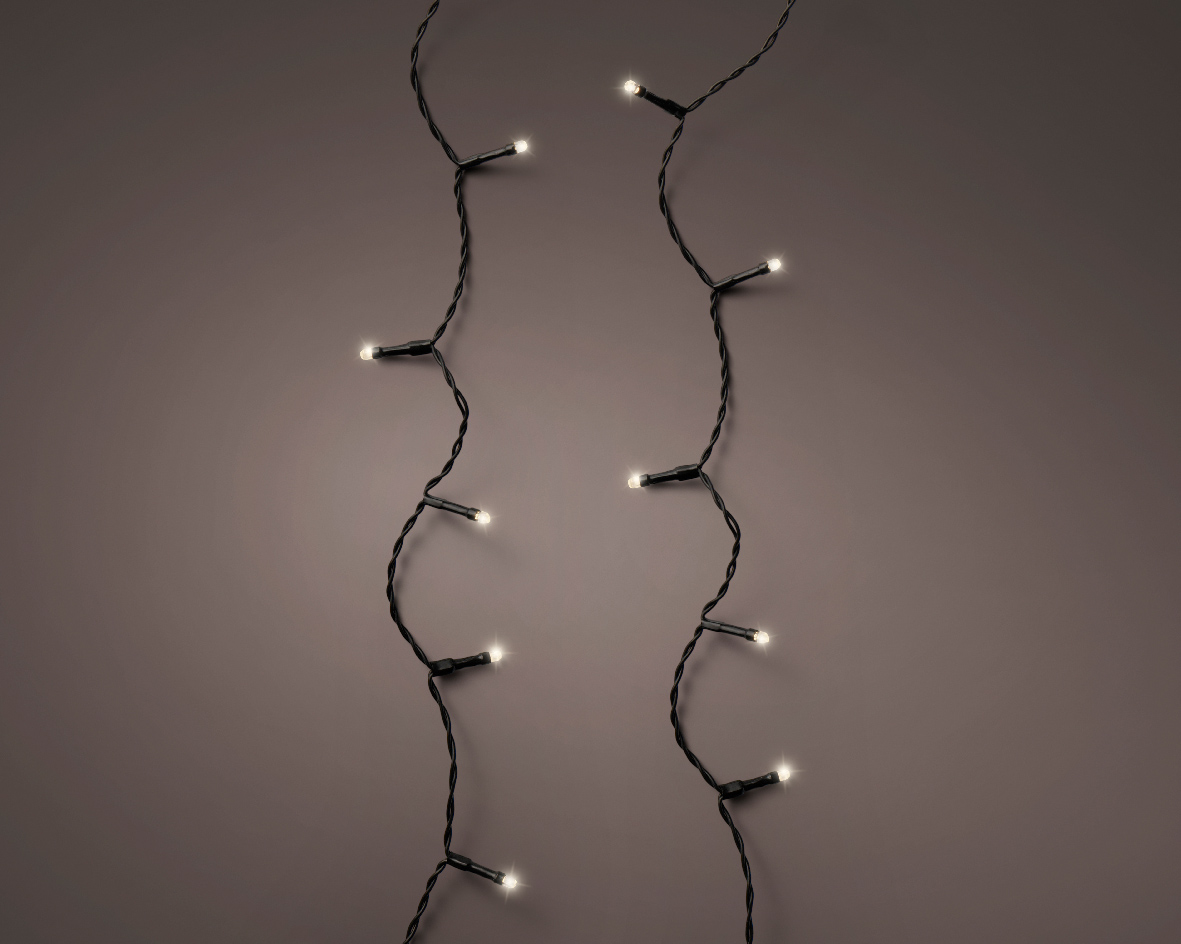 Lumineo Durawise LED Basic Lichterkette, Warmweiß, Schwarz, 170 cm