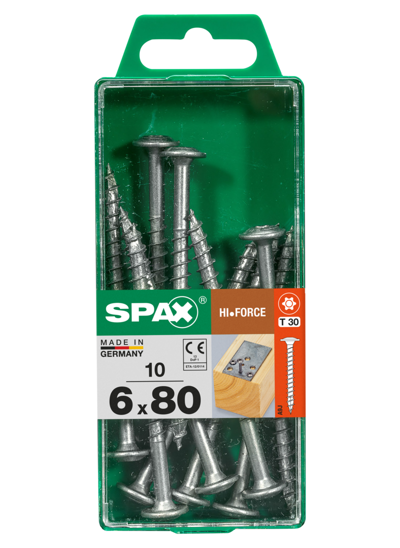 SPAX® Holzschraube HI.FORCE Tellerkopf Vollgewinde 6x80 mm 10 Stück