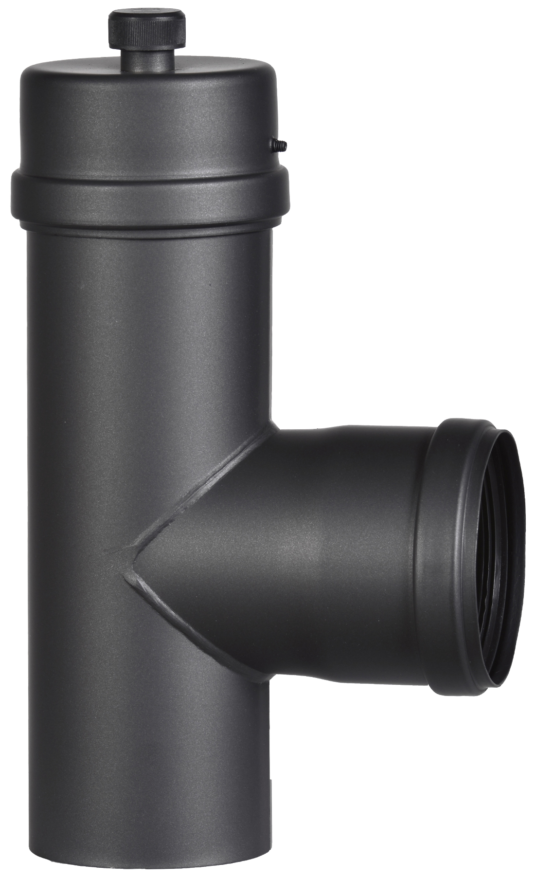 FIREFIX® Anschluß-T-Stück für Pelletofenrohre Ø 80 mm, schwarz
