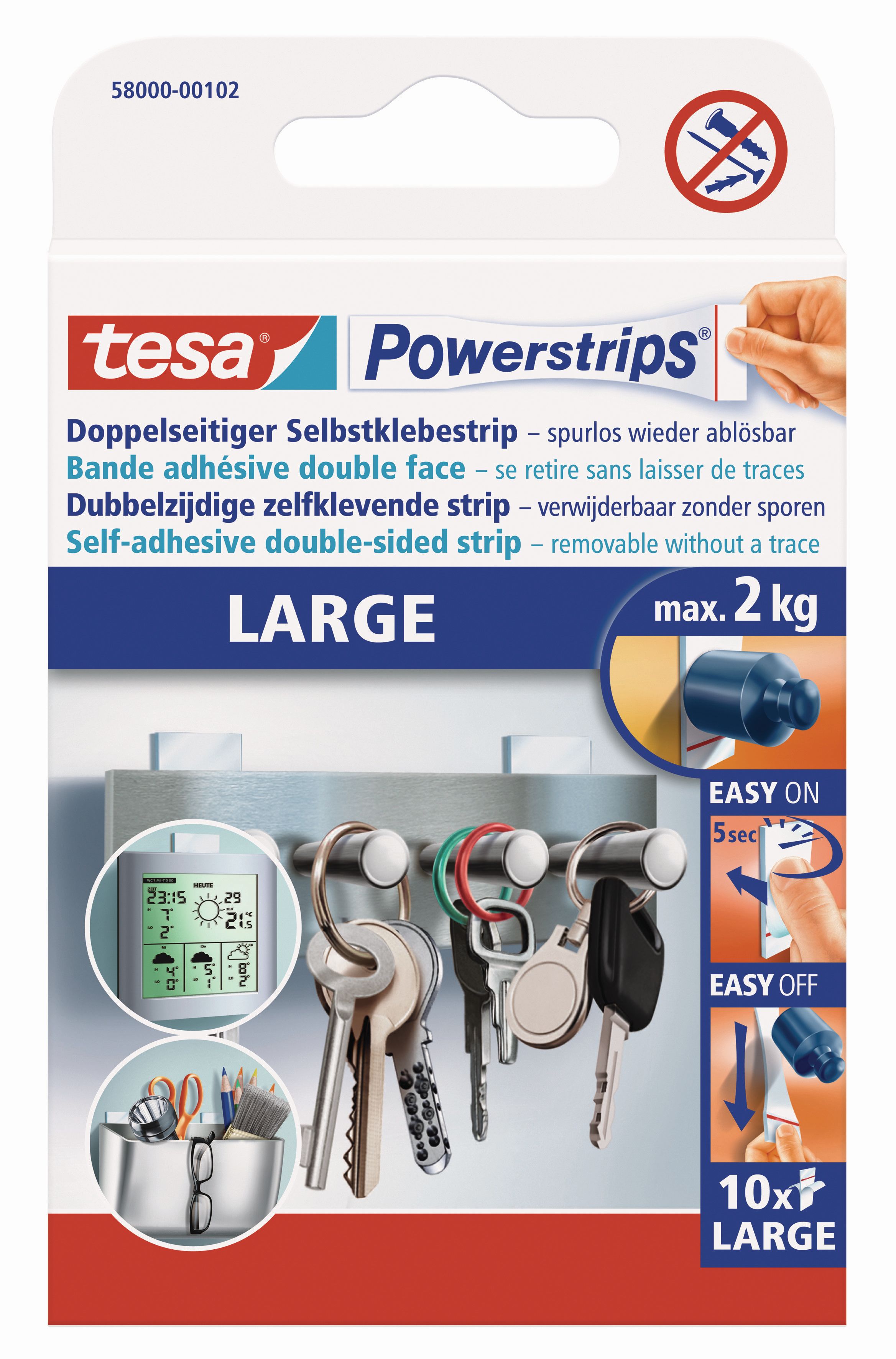 tesa Powerstrips® Doppelseitige Klebestreifen groß (2kg)