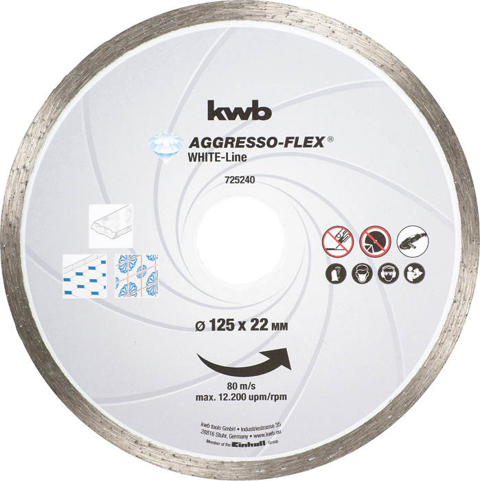 kwb AGGRESSO-FLEX® White-Line DIAMANT Trennscheiben, ø 125 x 22 mm