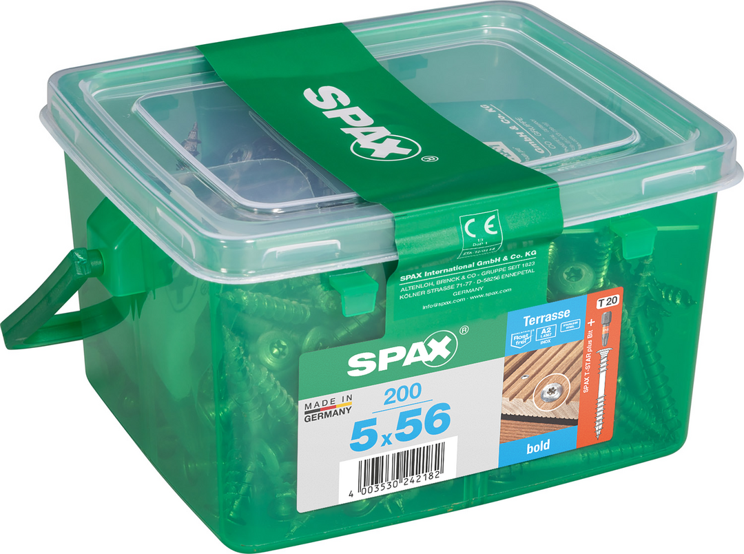 SPAX® Terrassenschraube Bold Zierkopf T-STAR plus® Fixiergewinde 5x56 mm 200 Stück