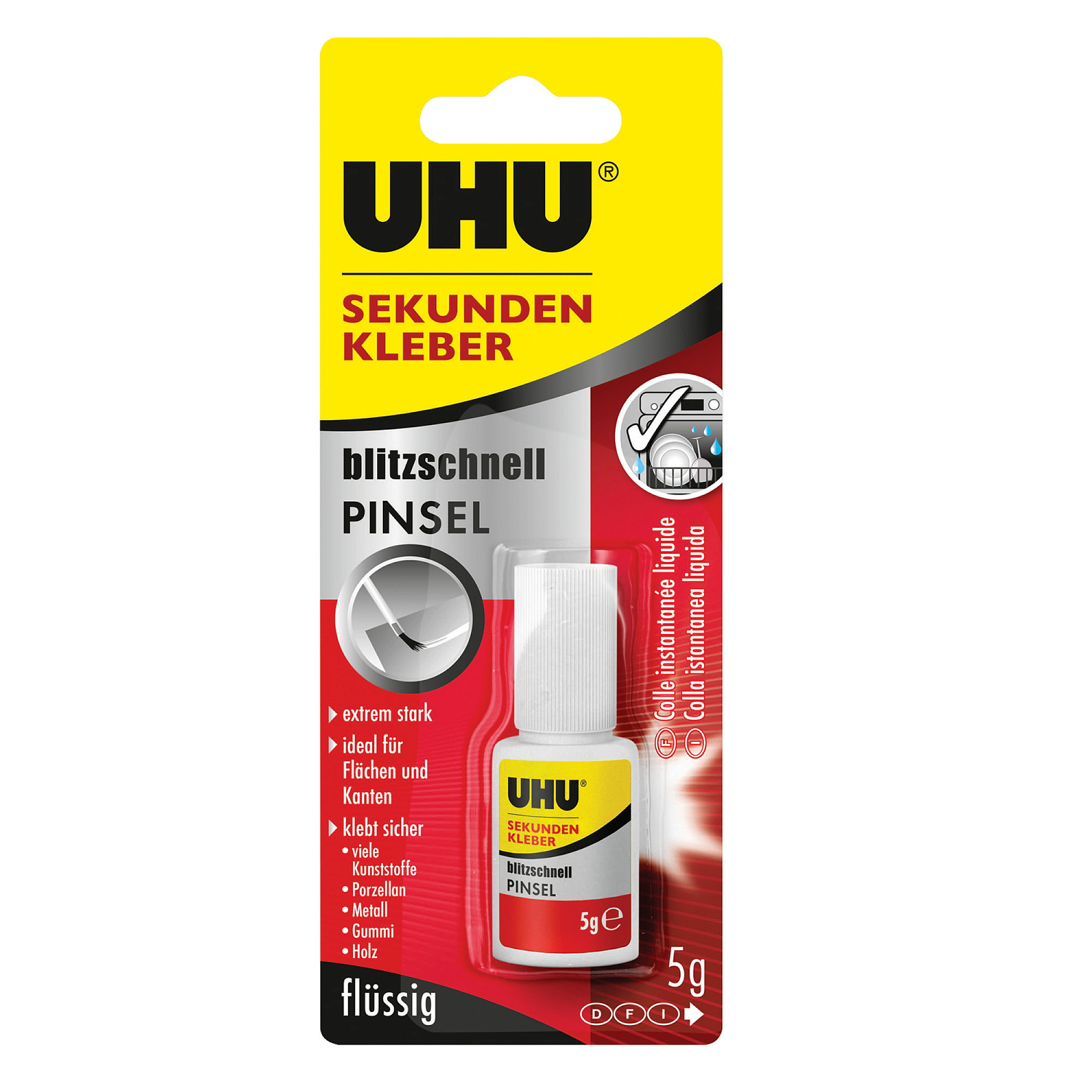 UHU® Sekundenkleber blitzschnell Pinsel 5 g