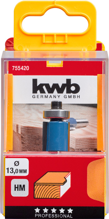 kwb Bündigfräser HM, Ø 13 mm, mit Anlaufkugellager