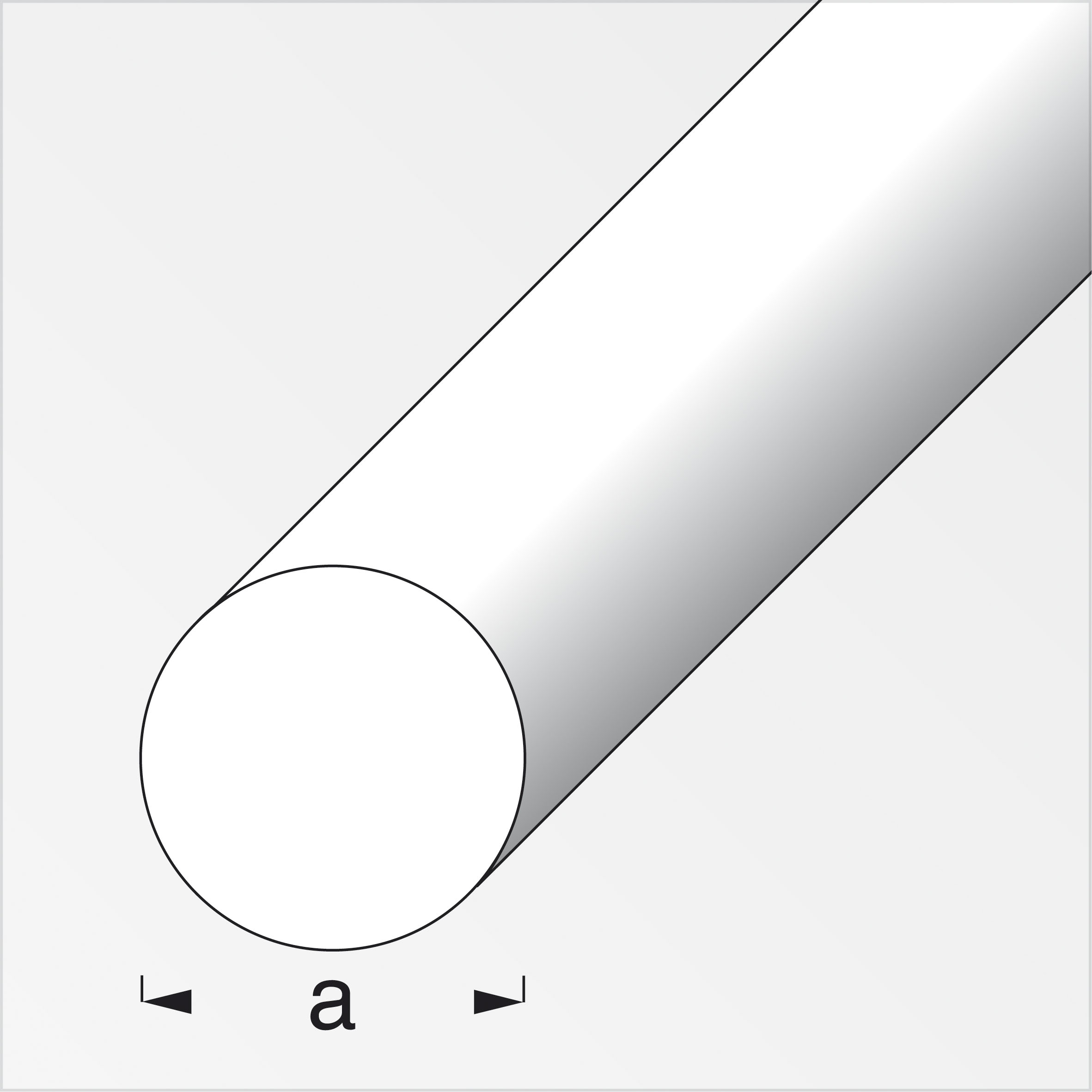 alfer® Rundstange Alu eloxiert, Silber 1 m, 12 mm