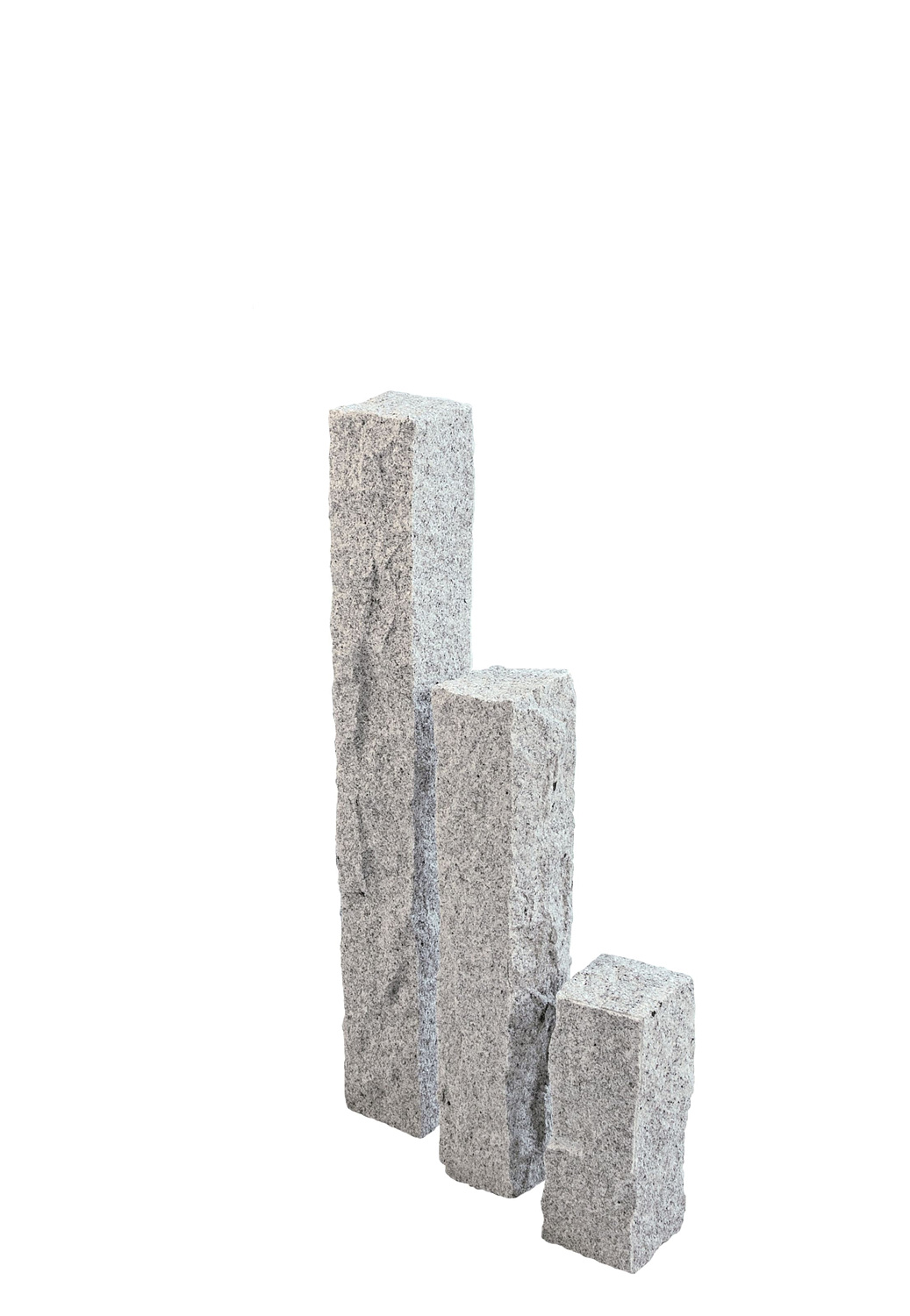 Granit Palisade hellgrau 75x10x10cm spaltrau