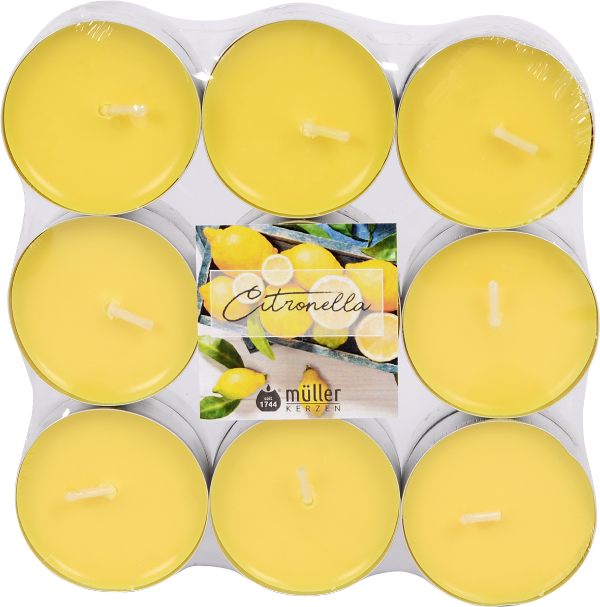 Citronella Duft-Lichte, 18er Flat Pack