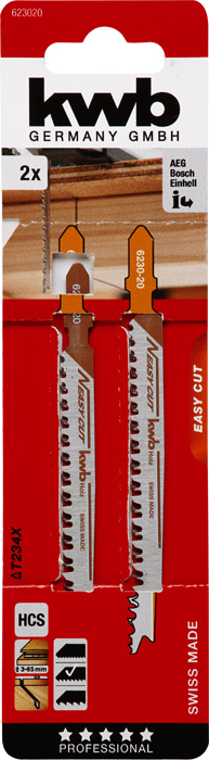 kwb EASY CUT Stichsägeblätter 116/93 mm, für Holzbearbeitung, HCS, fein-grob