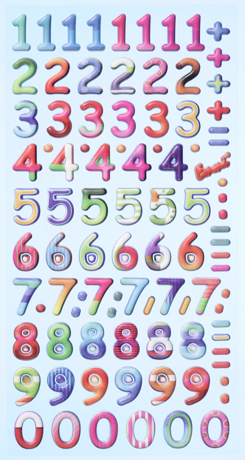 HobbyFun Softy Sticker Design-Zahlen