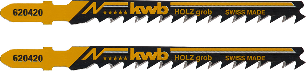 kwb Stichsägeblätter 100/75 mm, für Holzbearbeitung, HCS, Einnockenschaft, grob