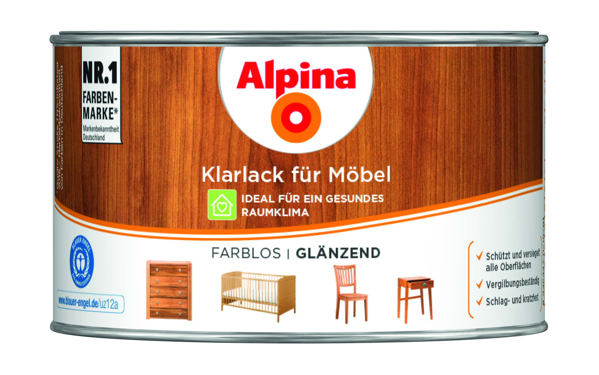 Alpina Klarlack für Möbel - Farblos 300 ml, glänzend