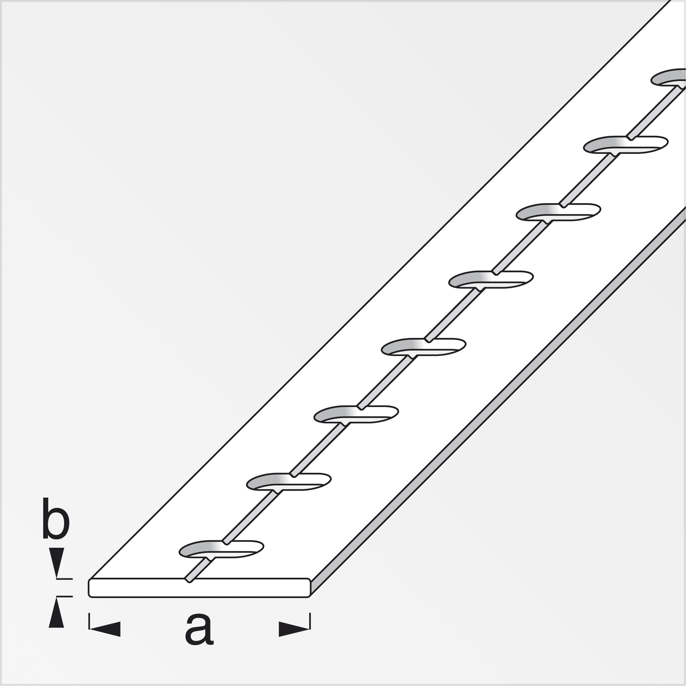 combitech® Flachstange gelocht, Alu blank 1 m, 35,5 × 3 mm