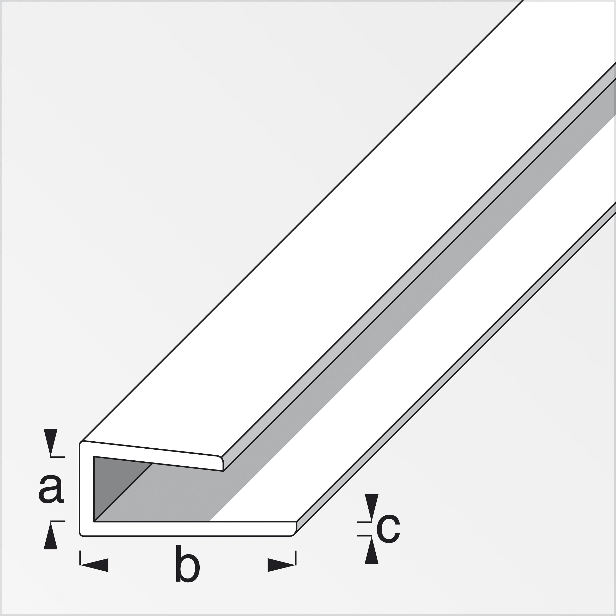 alfer® Einfassprofil Kunststoff, Weiß 1 m, 4 × 15 × 1 mm