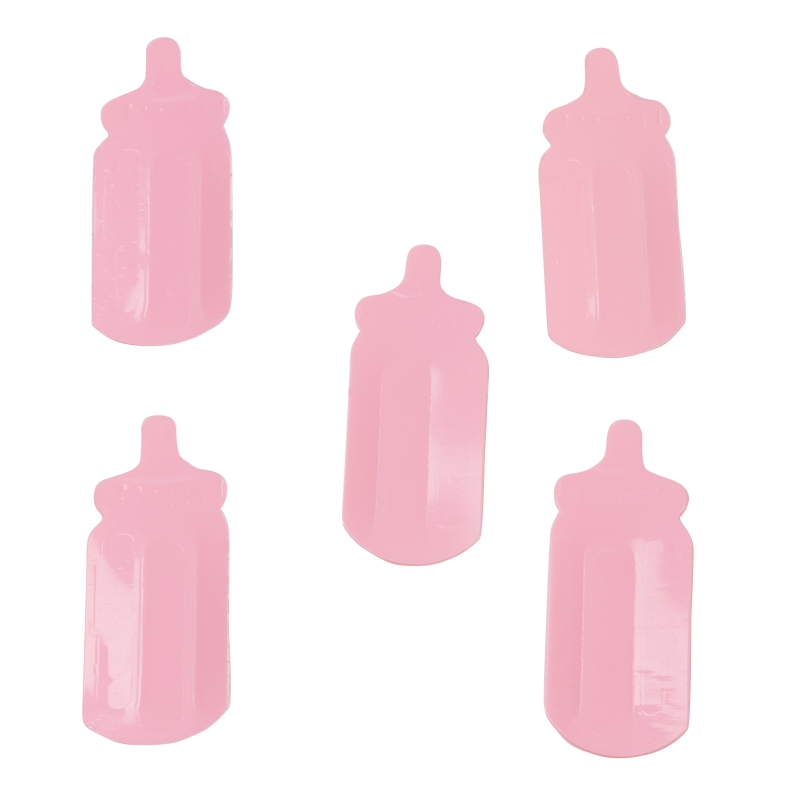HobbyFun Flitter-Baby-Flasche, Konfetti, ca. 2 cm, Rosa, ca. 5 g