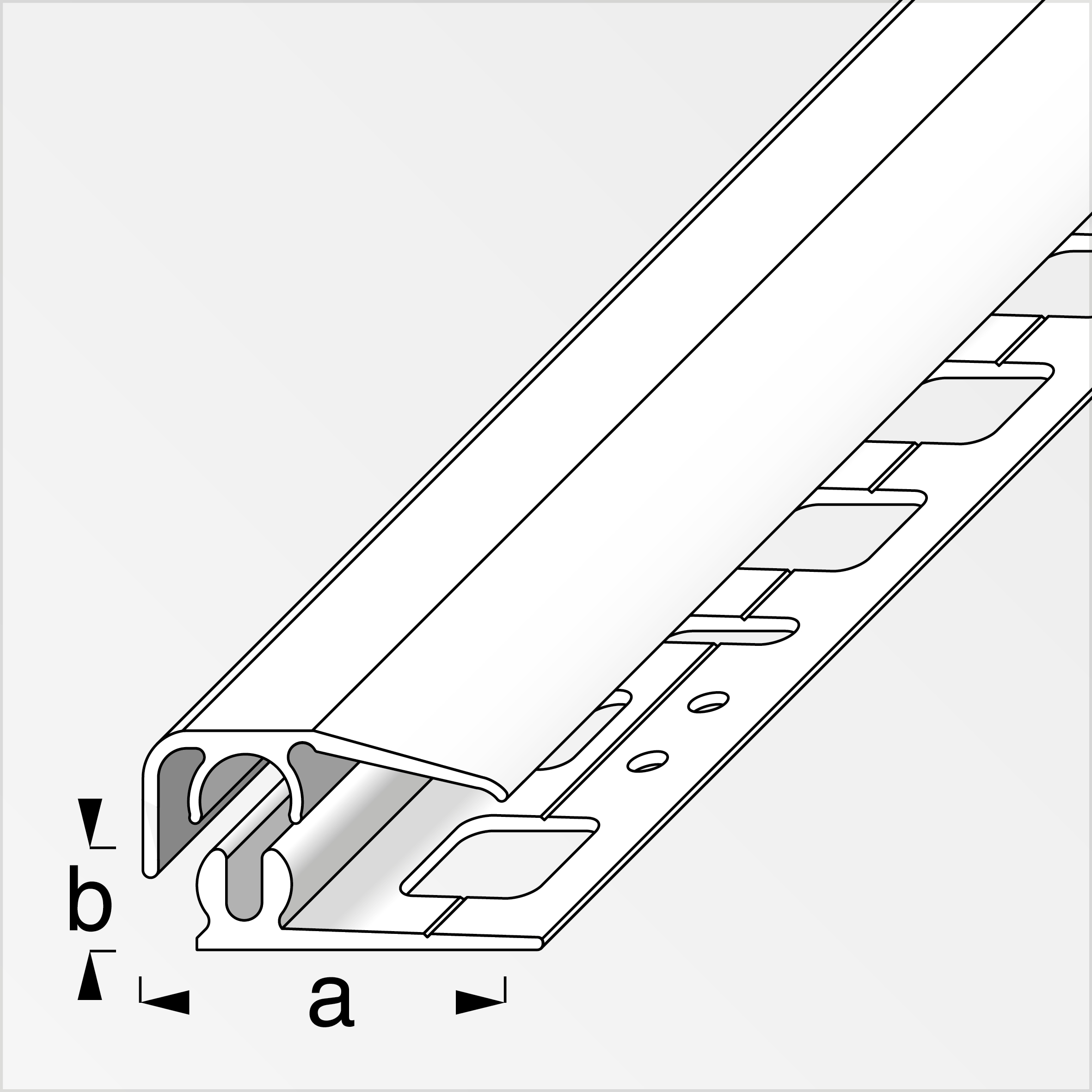 clipstech® Abschlussprofil Komplett-Set Alu eloxiert, Messing 2 m, 19,5 × 7 mm