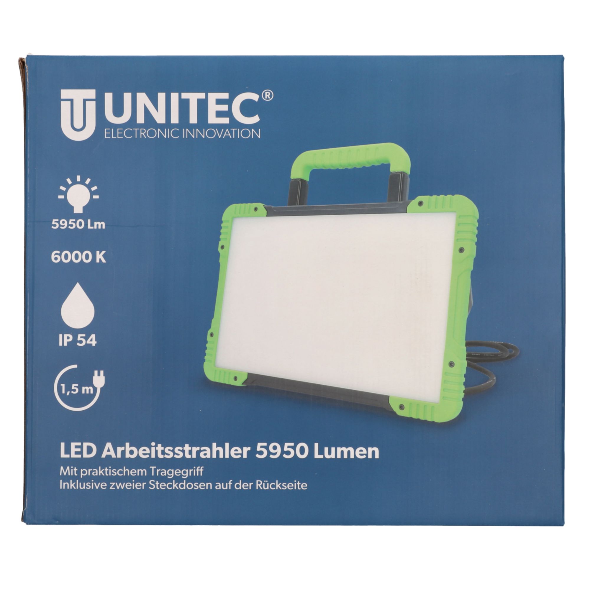 uniTEC LED-Arbeitsstrahler tragbar 55 W, 6000 K, 5950 lm, IP54