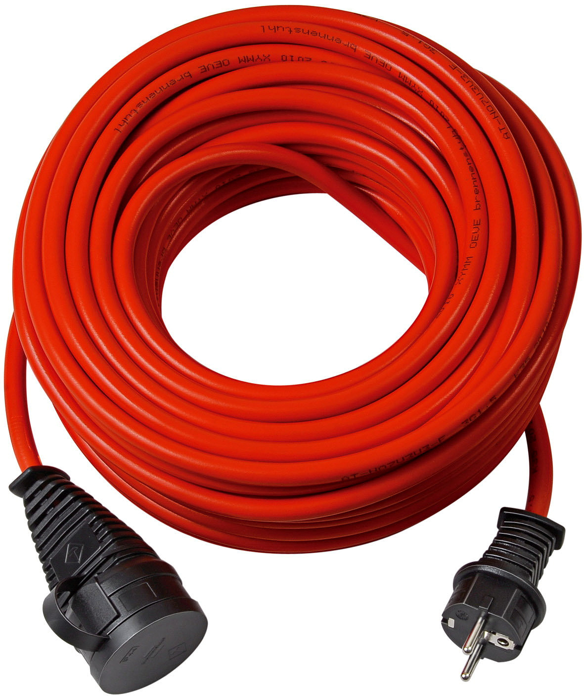 BREMAXX® Outdoor-Verlängerungskabel (25m Kabel in rot, für den kurzfristigen Einsatz im Außenbereich IP44, einsetzbar bis -35 ºC, öl- und UV-beständig)