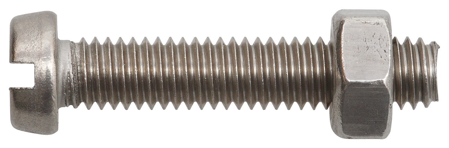 SWG Gewindeschrauben SZ Zylinderkopf mit Mutter, M4 × 20, Edelstahl A2, 8 Stück