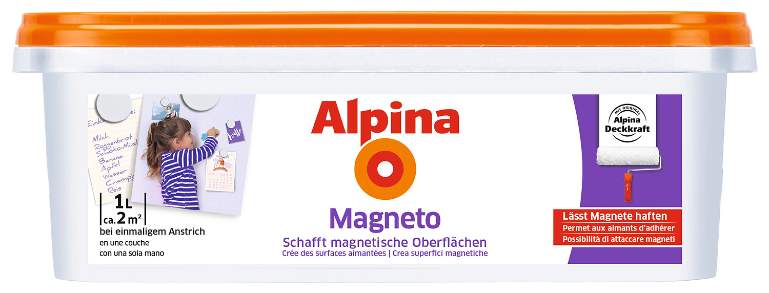 Alpina Magneto Grundfarbe 1 Liter - Silbergrau, seidenglänzend