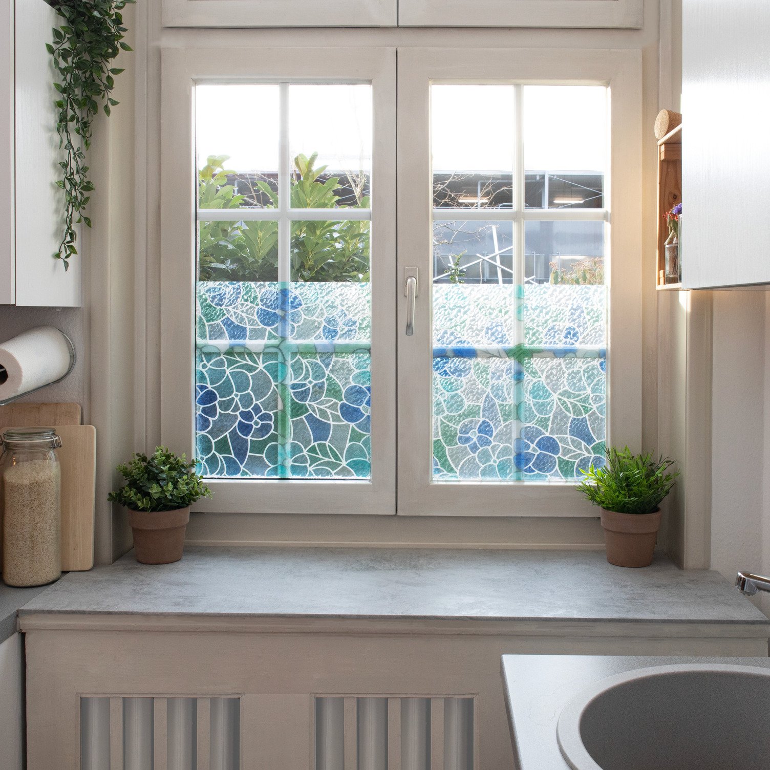 d-c-fix® Fensterfolie ungeprägt, Lisboa Blau 45 × 200 cm