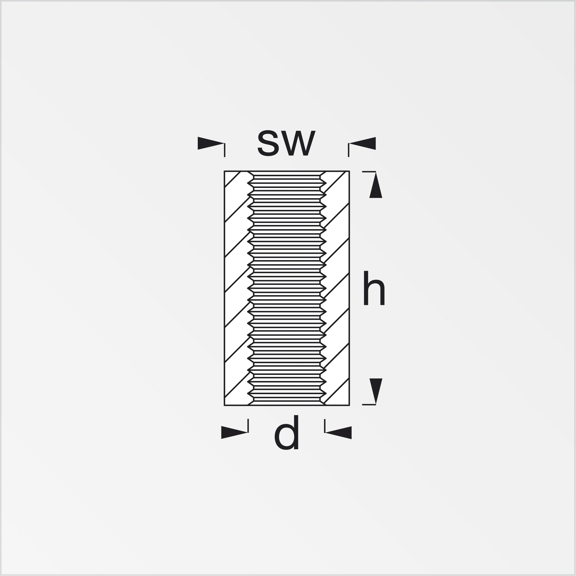 combitech® Sechskant-Verbindungsmuffe Stahl verzinkt, M6 × 30 mm, 4 Stück