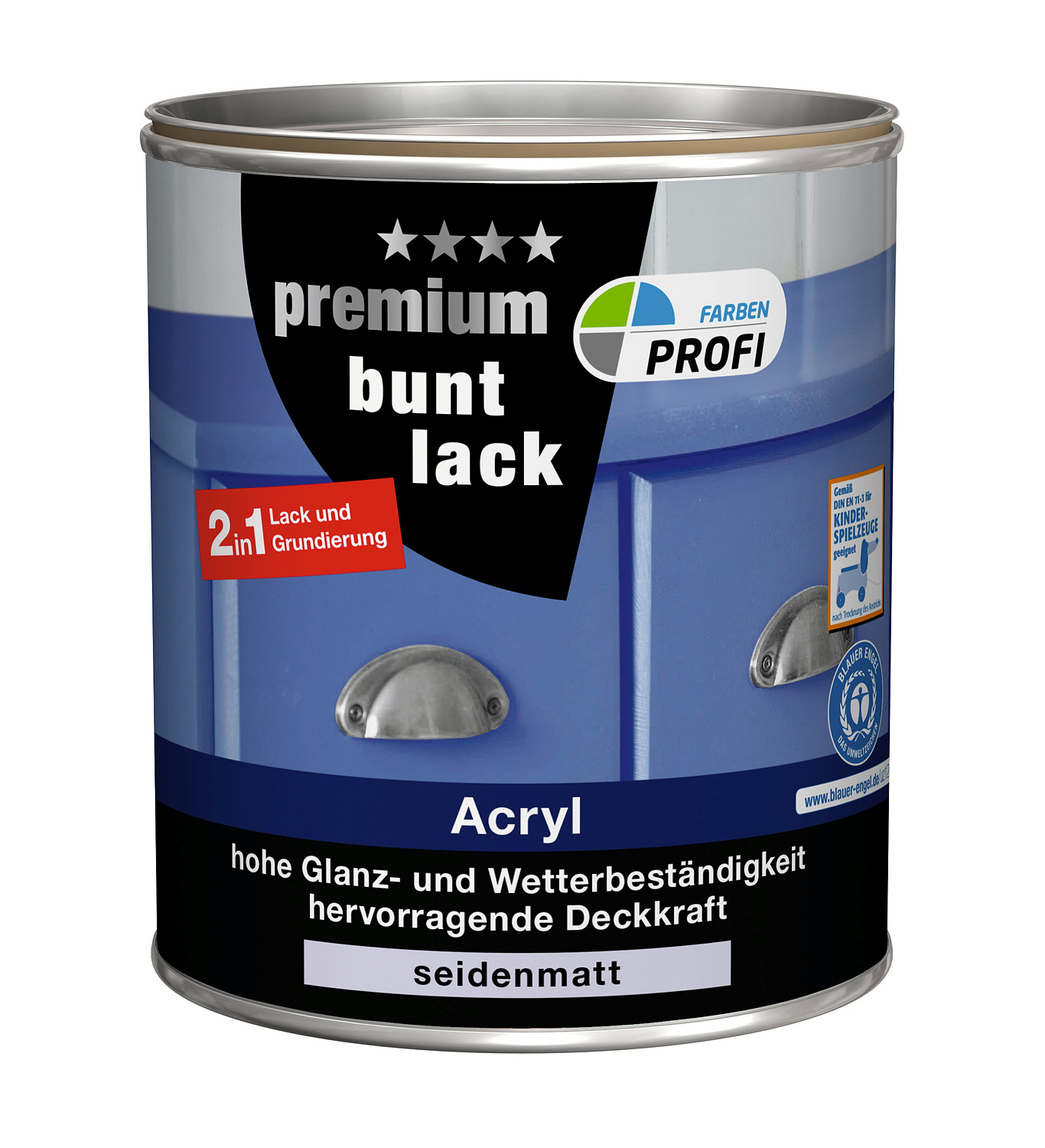 PROFI Acryl Premium Buntlack seidenmatt Reinweiß 125 ml