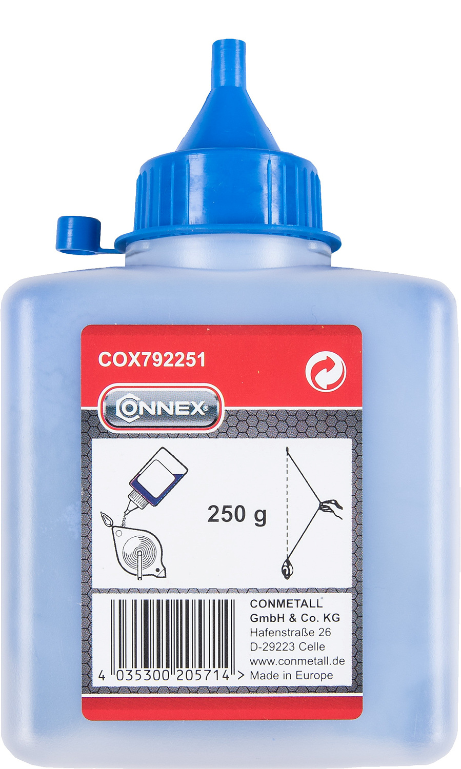 Connex Farbpulver für Schlagschnurroller, Blau 250 g