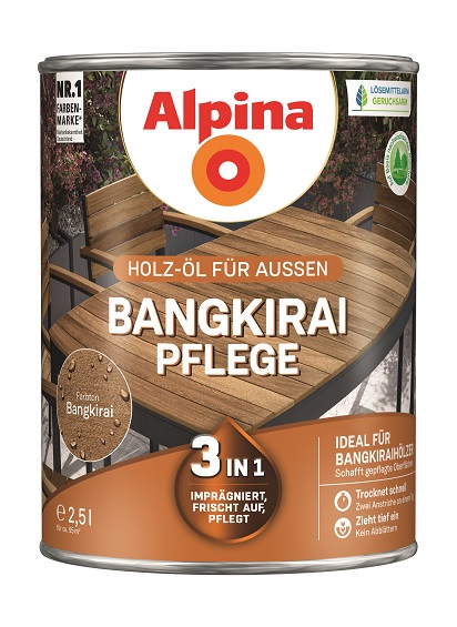 Alpina Bangkirai-Pflege Holzöl - Bangkirai 2,5 Liter