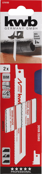 kwb Säbelsägeblätter 153/150 mm, für Metallbearbeitung, BIM, mittel