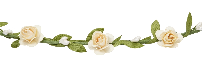 HobbyFun Blüten-Kranz, verstellbar, ca. 19 cm, Creme