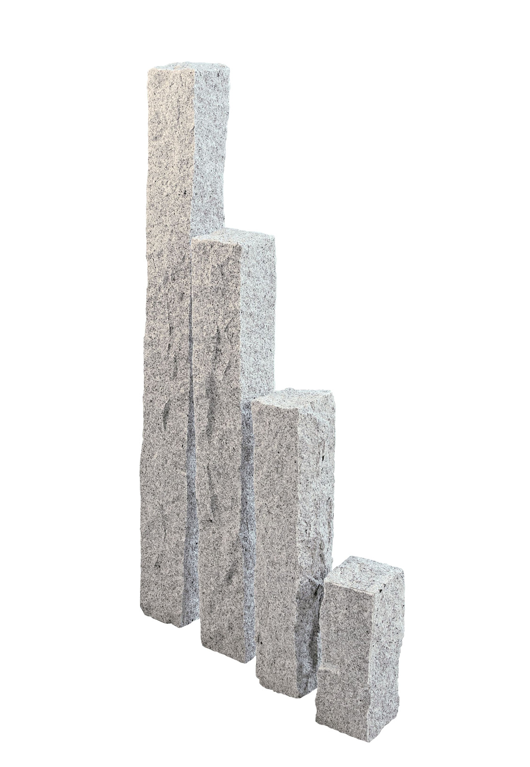 Granit Palisade hellgrau 50x10x10cm spaltrau