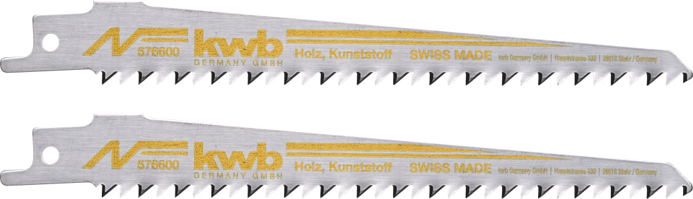 kwb Säbelsägeblätter 153/130 mm, für Holzbearbeitung, HCS, mittel/Kurve