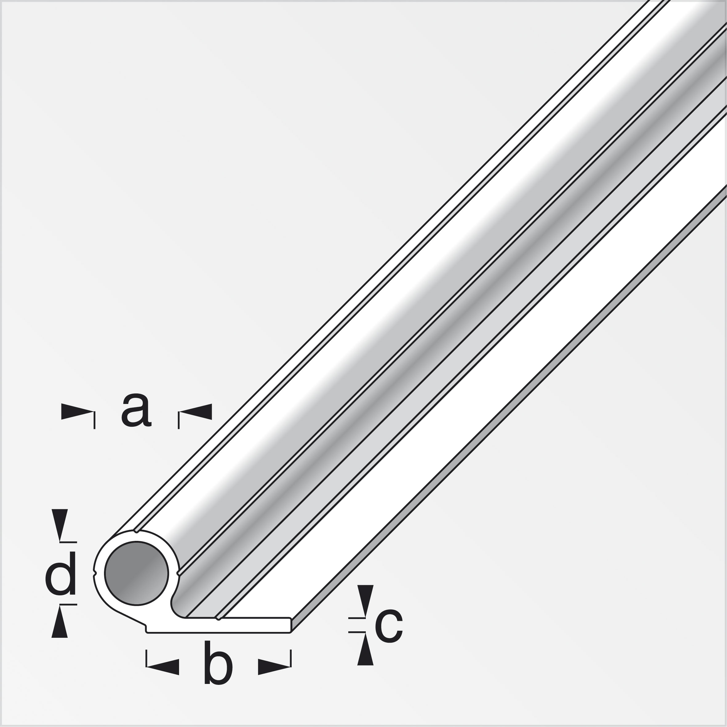 combitech® Rohr für M8, 1 Schenkel, Alu blank 1 m, 11,5 × 19,5 × 2 mm
